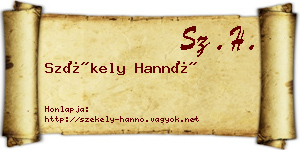 Székely Hannó névjegykártya