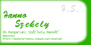 hanno szekely business card